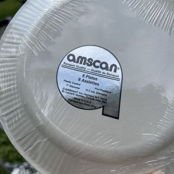 NOS VINTAGE Amscan HALLOWEEN 8 PAPER‎ PLATES 7" Which & SPOOKY EYES JackOLantern - Picture 3 of 6